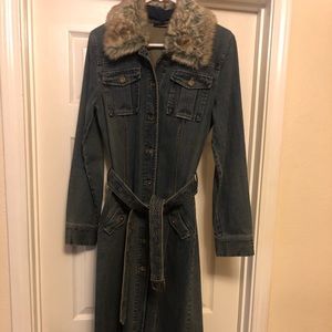 DKNY long jean jacket